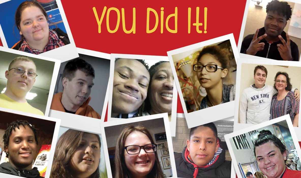 collage of promise participants surround the statement "you did it"